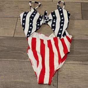 Hollister one piece American flag bathing suit